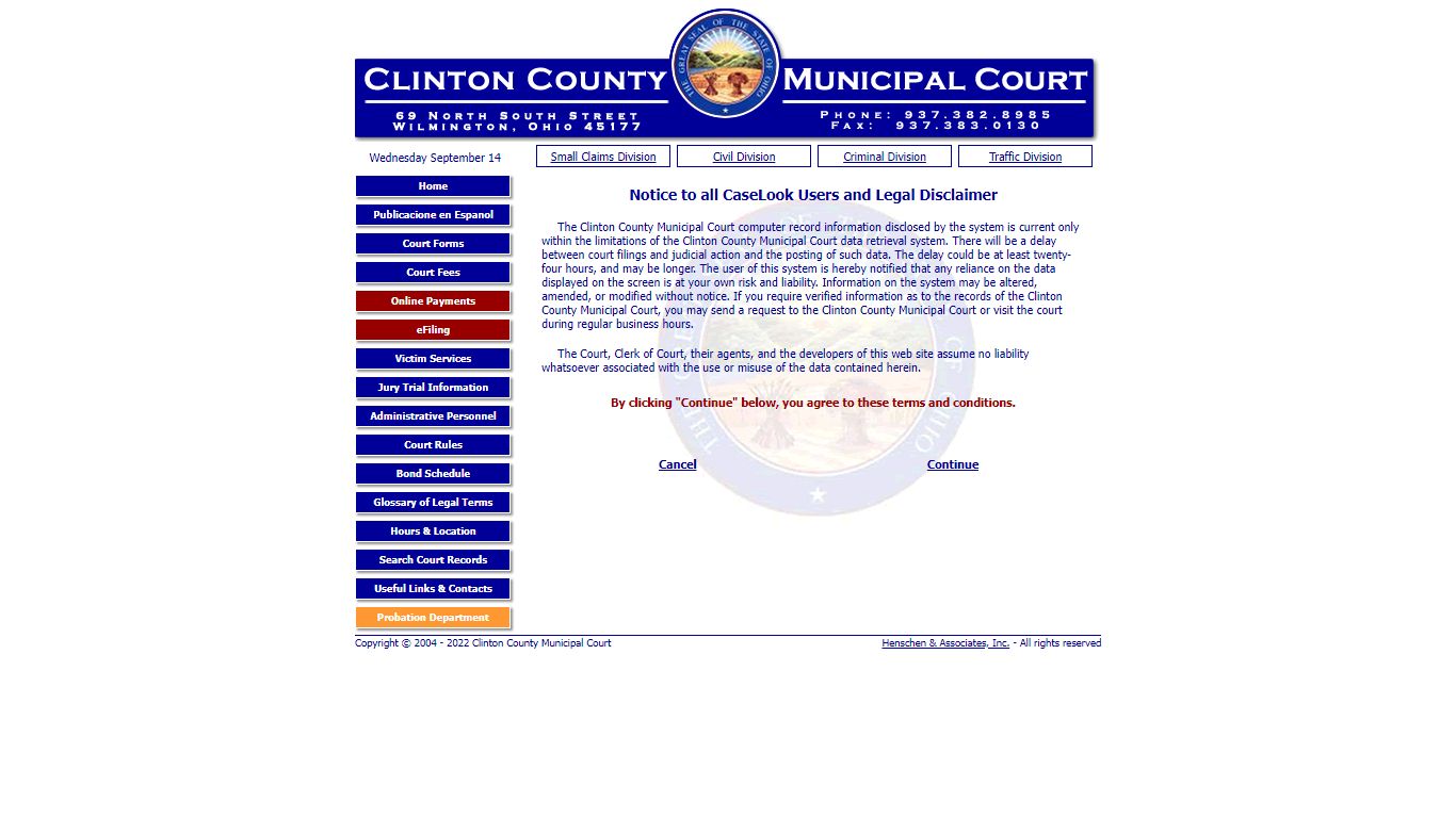 Clinton County Municipal Court - Record Search - clintonmunicourt.org